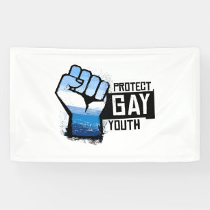 Gay Youth beschermen - Blue Pride Fist Spandoek