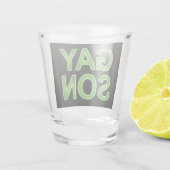 Gay Zoon Grappig LGBTQ Trots Shot Glas (Achterkant)