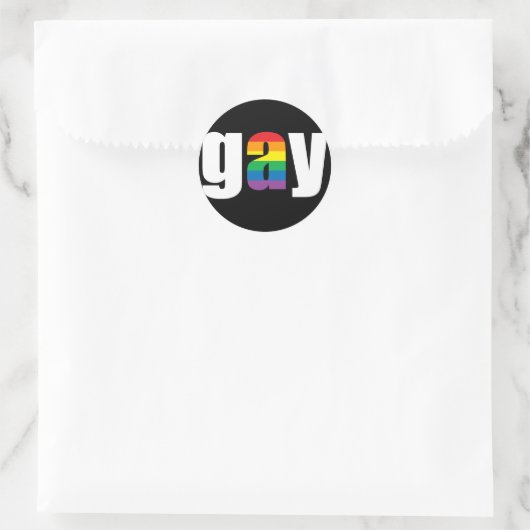 Gay zwarte Sticker (Tas)