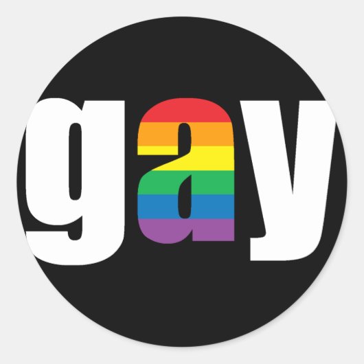 Gay zwarte Sticker (Voorkant)