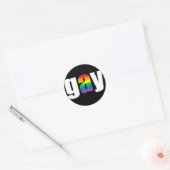 Gay zwarte Sticker (Envelop)