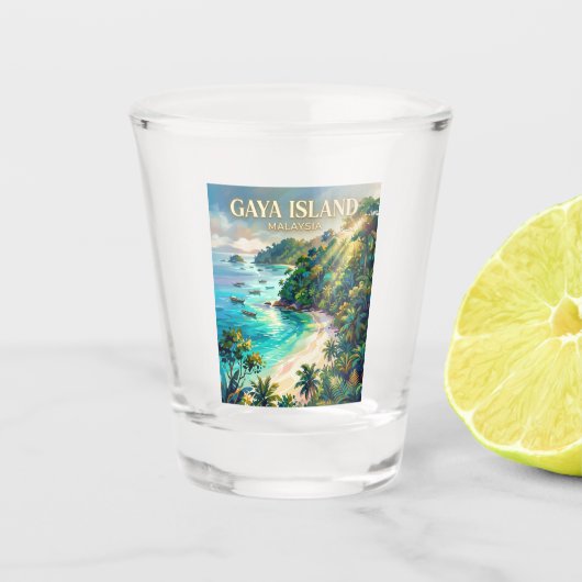Gaya-eiland Maleisië Shot Glas (Voorkant)
