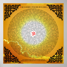 Gayatri Mantra 108 keer in een spiraal Poster