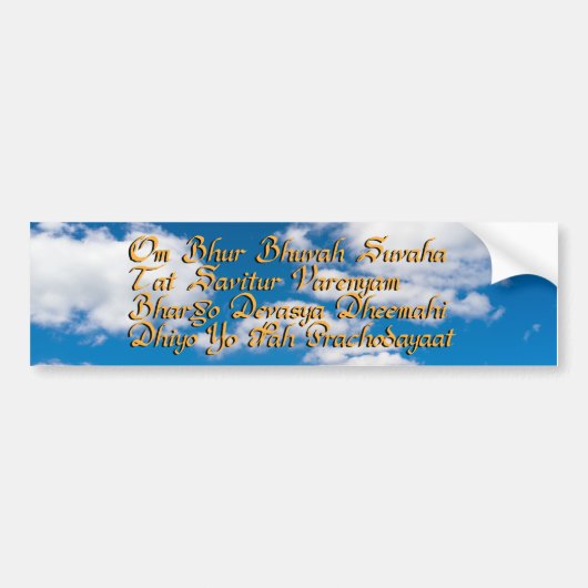 Gayatri mantra bumpersticker (Voorkant)