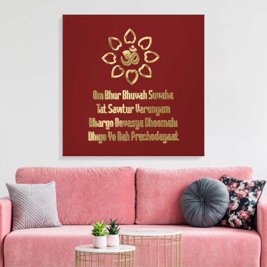 Gayatri mantra canvas afdruk (Insitu (Woonkamer))