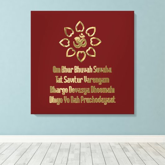 Gayatri mantra canvas afdruk (Insitu (Houten vloer))