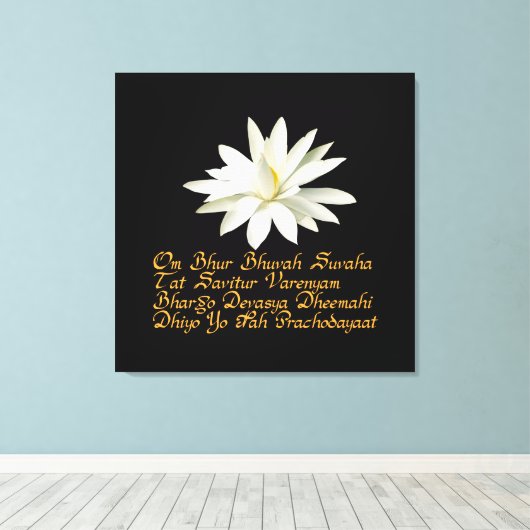 Gayatri mantra canvas afdruk (Insitu (Houten vloer))