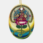 Gayatri Mantra (godin) Keramisch Ornament (Achterkant)