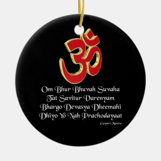 Gayatri mantra keramisch ornament (Voorkant)