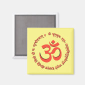 Gayatri Mantra "Om Bhur Bhuva Swah" Magneet (Voorkant / Achterkant)