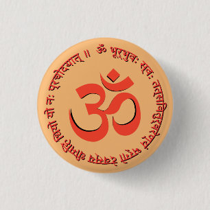 Gayatri Mantra "Om Bhur Bhuva Swah" Ronde Button 3,2 Cm