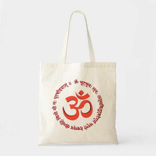 Gayatri Mantra "Om Bhur Bhuva Swah" Tote Bag (Voorkant)