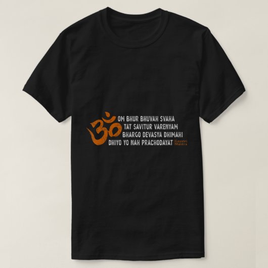 Gayatri Mantra Om Symbol Spirituele Indiase Sanskr T-shirt (Design voorkant)