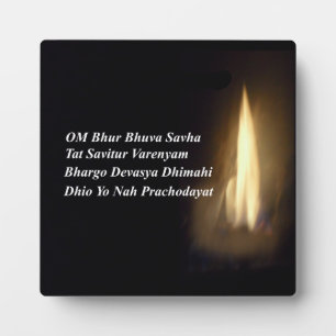 Gayatri Mantra Prayer Om / Aum Bur Bhuvah, Plaque Fotoplaat