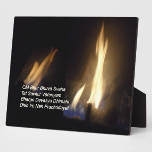 Gayatri Mantra Prayer Om / Aum Bur Bhuvah, Plaque Fotoplaat