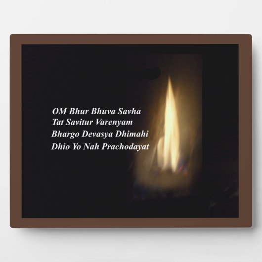 Gayatri Mantra Prayer Om Bur Bhuvah, Plaque Fotoplaat (Voorkant)
