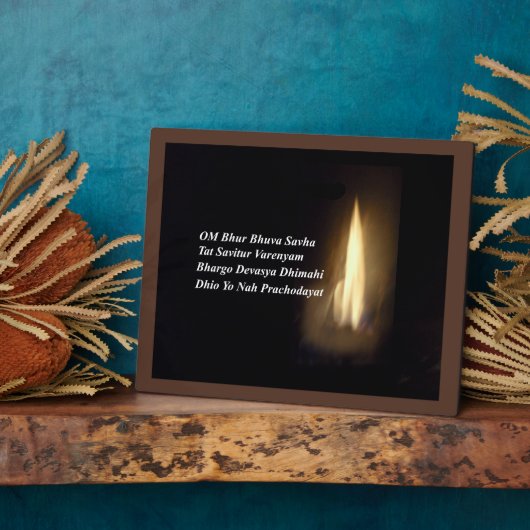 Gayatri Mantra Prayer Om Bur Bhuvah, Plaque Fotoplaat (Zijkant)