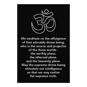 Gayatri Mantra Print (meerdere formaten) Foto Afdruk