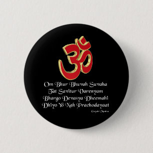 Gayatri mantra ronde button 5,7 cm