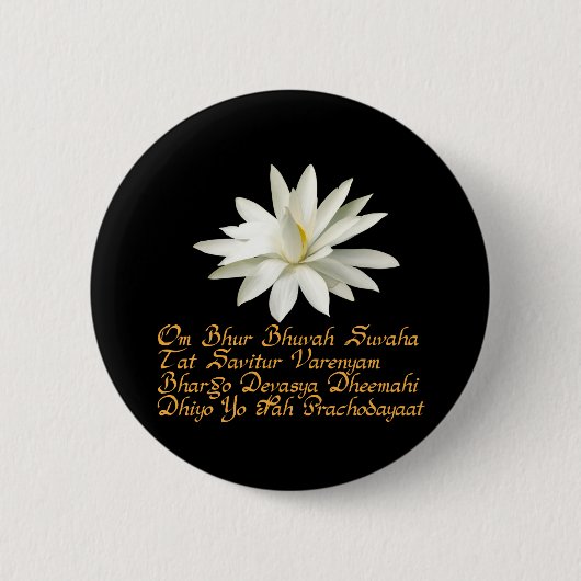 Gayatri mantra ronde button 5,7 cm (Voorkant)
