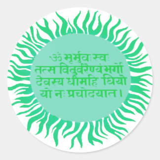 Gayatri Mantra Ronde Sticker