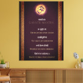Gayatri Mantra Sanskriet en Engels Canvas Afdruk (Insitu (Woonkamer))