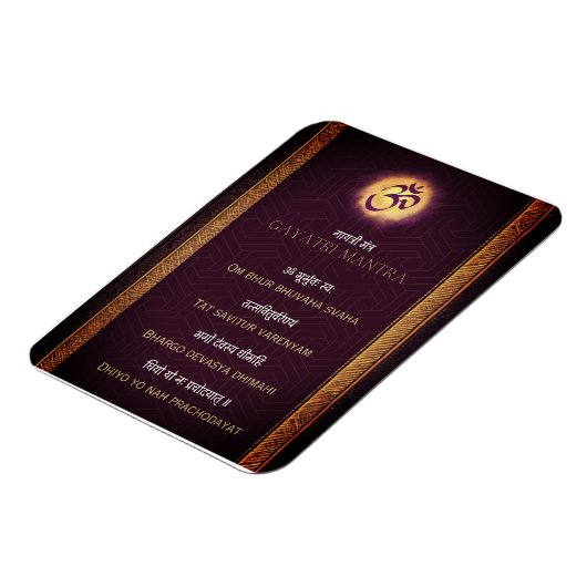 Gayatri Mantra Sanskriet en Engels Magneet (Linkerzijde)