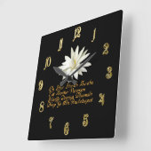 Gayatri mantra vierkante klok (Hoek)