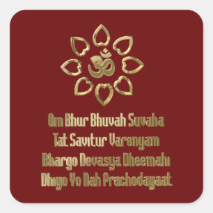Gayatri mantra vierkante sticker