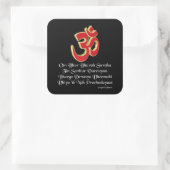 Gayatri mantra vierkante sticker (Tas)