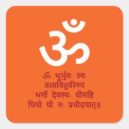 Gayatri Mantra Vierkante Sticker