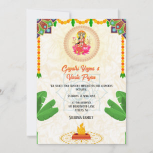Gayatri Yagna Vastu Pujan Hindoe Indische Bloemen Kaart