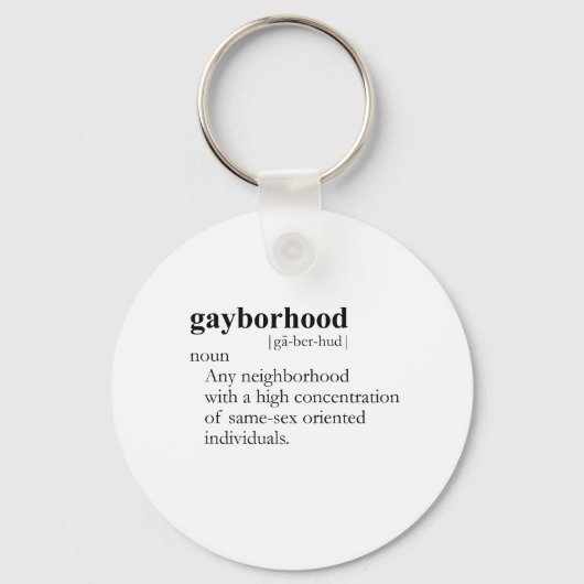 GAYBORHOOD (definitie) Sleutelhanger (Voorkant)