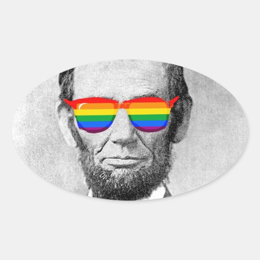 Gaybraham Lincoln Ovale Sticker (Voorkant)