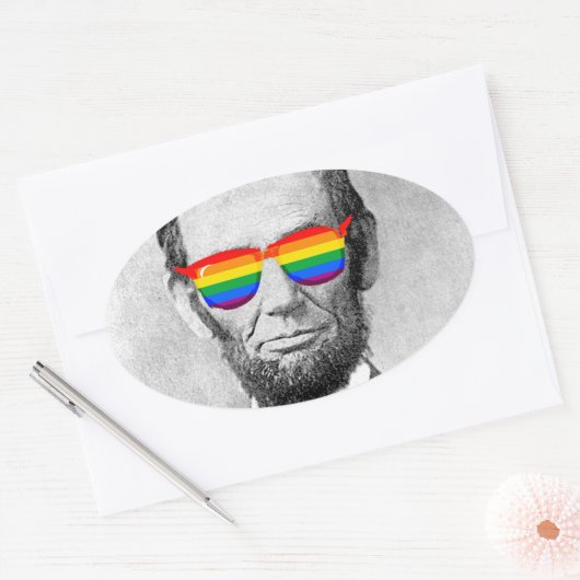 Gaybraham Lincoln Ovale Sticker (Envelop)