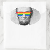 Gaybraham Lincoln Ovale Sticker (Tas)