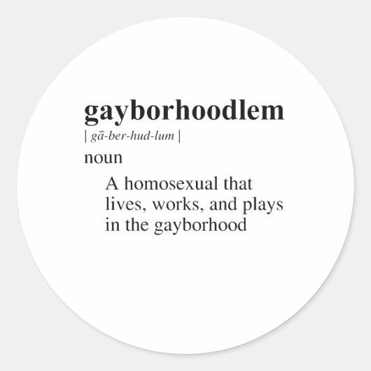 GAYBUURTLEGGER RONDE STICKER (Voorkant)