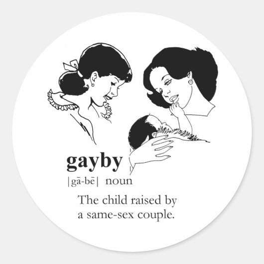 GAYBY (Lesbisch) Ronde Sticker (Voorkant)