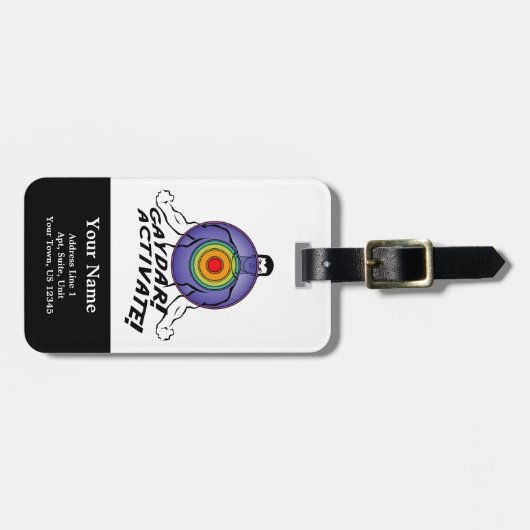 Gaydar. Activeer! Rainbow Gay Bagagelabel (Voorkant horizontaal)