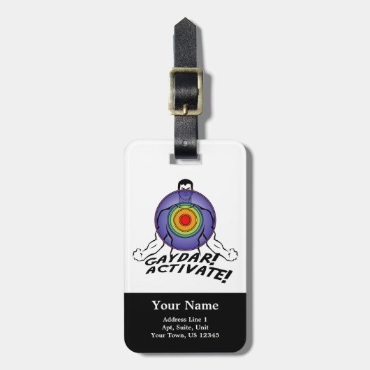 Gaydar. Activeer! Rainbow Gay Bagagelabel (Voorkant verticaal)