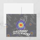 Gaydar. Activeer! Rainbow Lesbian Briefkaart (Voorkant / Achterkant)