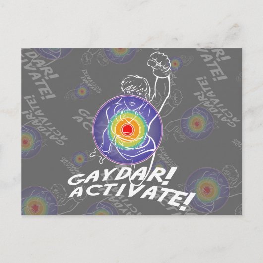 Gaydar. Activeer! Rainbow Lesbian Briefkaart (Voorkant)