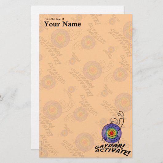 Gaydar. Activeer! Rainbow Lesbian Briefpapier (Voorkant / Achterkant)