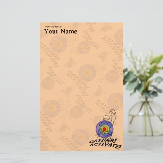 Gaydar. Activeer! Rainbow Lesbian Briefpapier (Staand voorkant)