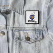 Gaydar. Activeer! Rainbow Lesbian Vierkante Button 5,1 Cm (In situ)