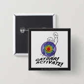 Gaydar. Activeer! Rainbow Lesbian Vierkante Button 5,1 Cm (Voorkant /achterkant)