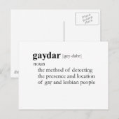 GAYDAR (definitie) Briefkaart (Voorkant / Achterkant)