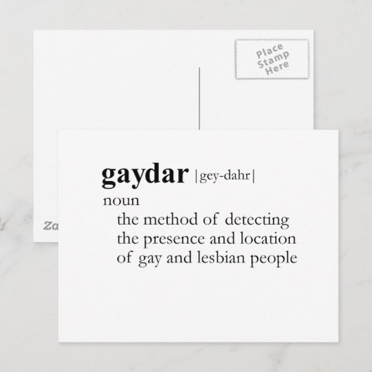 GAYDAR (definitie) Briefkaart (Voorkant / Achterkant)