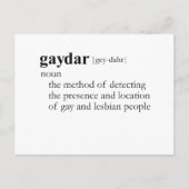 GAYDAR (definitie) Briefkaart (Voorkant)