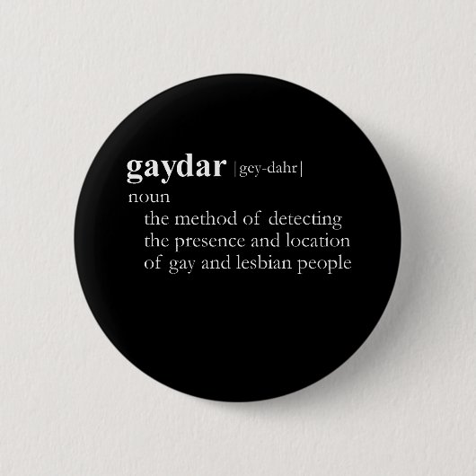 GAYDAR (definitie) Ronde Button 5,7 Cm (Voorkant)